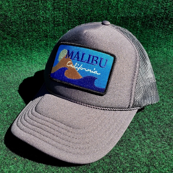 VTG Otto Trucker Cap Hat Snapback Malibu California Gray Adjustable Myanmar - Picture 1 of 9